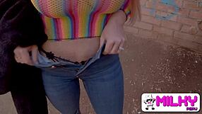 Busty Spanish MILF Sucks Cock Outdoors After Dickflash