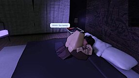 Roblox goth girl enjoys rough play with big black cock