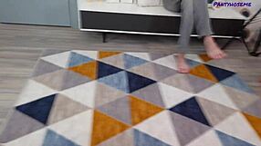 Anabel gets fucked by max and gets cum all over her tan pantyhose feet