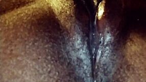 Ebony pussy licking orgasm close up in my panties