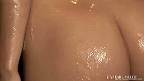 Jazy berlin masturbates wet pussy with toys in horny shower solo