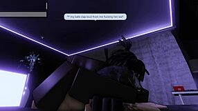 Roblox goth girl enjoys rough play with big black cock