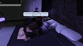 Roblox goth girl enjoys rough play with big black cock