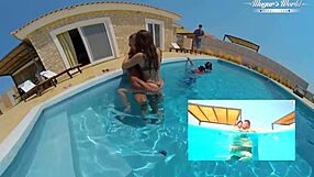 Hot Brunette Talia Mint Sucks and Fucks in the Pool. Passionate Missionary and Cowgirl Riding.