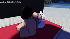 roblox character caught on public beach