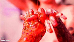 Watch us make her feet all messy with sucking