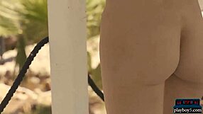 perky big tits blonde model from europe UNDRESSES in striptease, her boobs bouncing softly as she reveals her body.