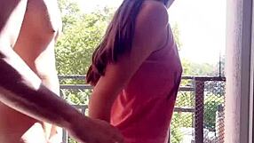 having passionate sex on the balcony with latina big cock squirting amateurs rough cumshot tits
