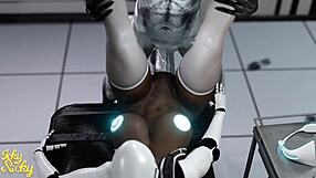 Huge ass robot gets alien plowing!