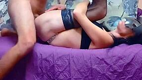 He entered hard while she pulled up her stockings