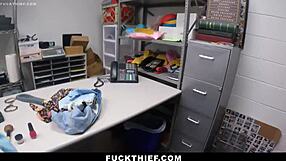 Bratty teen suspect gets punished with blowjob and hardcore fucking in garage