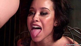 lesbian gets slammed in intense anal pile driver bdsm session