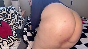 trying out spanking toys on my fat curvy young submissive ass