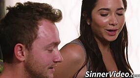 Stepmom Catches Stepson Jerking Off His Big Cock