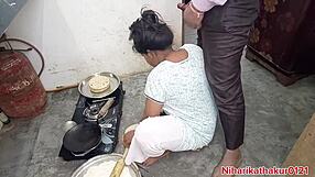 Indian Desi Step-Mom Hard Fucked in Kitchen