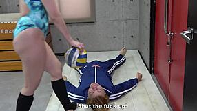 japanese gymnast vaults over human in gym