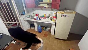 Geez, my slut gets so horny when I clean!