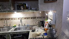 Estefani naked preparing delicious pancakes