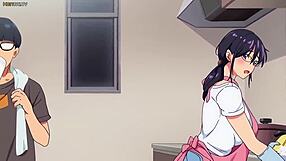 Mother-in-law craves stepson's cock in hentai blowjob.