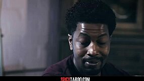 Horny widow asks black stepbrother for creampie