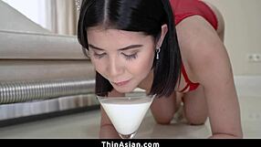 master dominating cute asian teen with tight pussy