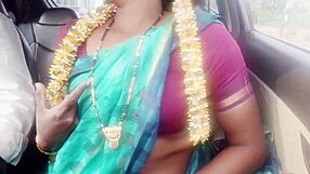 indian housewife engages in car sex during a long drive with her husband's father, filled with telugu dirty talks