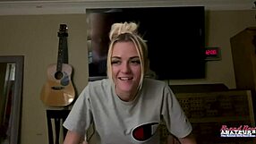 Skinny blonde cutie sucking cock, then getting pussy pounded – what's next?