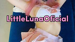 the young girl with a beautiful vagina gets penetrated until she cums, playing with a big cock.