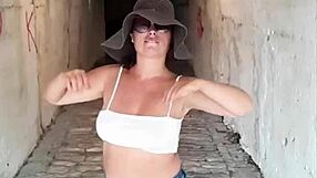 Fat Young Tease Gives Public Handjob