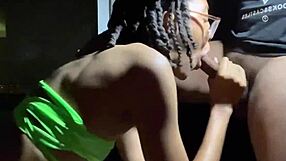 Ebony Slut Gives Sloppy Deepthroat And Bent Over Fuck!