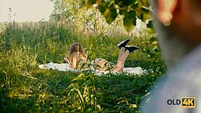 Old Man Seduces Busty Teen for Forest Sex. She Loves Getting Licked Outdoors.