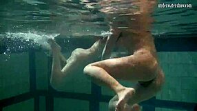 bouncing tits lesbians katka barbara underwater in the pool