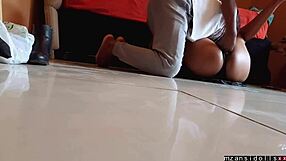 Hot Ebony Babe Strips And Squirts Wet Pussy!