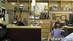 Intensive babe banging hard in shop