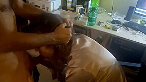 French amateur blow suck cock deepthroat in satin lingerie with dirty talk