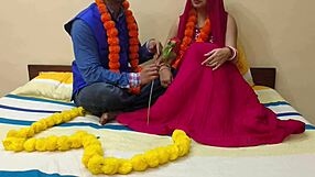 First night of newly married desi girl with husband.