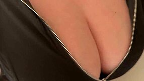 slutty roommate girl loves getting cumshot on her big natural tits