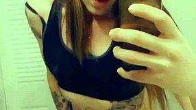 Is the hot tranny teasing her clitty in panties, horny and sexy with small cock?