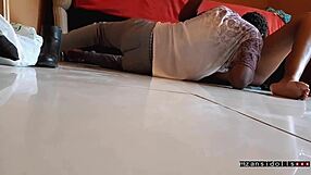 Hot Ebony Babe Strips And Squirts Wet Pussy!