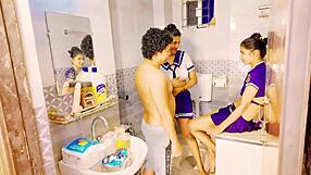 sweet brunette feels intense pleasure in group fucking