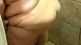 curvy bbw wife gets caught while washing up in the shower