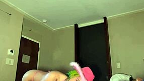 Petite ebony woman gets stretched and creampied by BBC