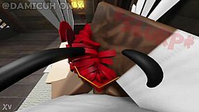 femboy with fat ass sucks me then grinds against my cock in black lingerie