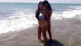 Lesbian scissoring turns into wild threesome with stranger's cock pounding wet pussies