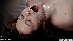 Alice peachy moans as her pussy fills with hot cum, loving it