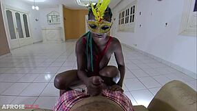 Busty Ebony Beauty Bounces Big Tits While Riding Cock