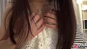 Seductive Japanese beauty Tomomi Motozawa teases during her interview, fingering her smooth shaved pussy to ecstasy uncensored.