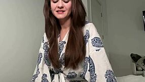 stepson caught his stepmother with milky boobs in her bedroom, close up huge natural tits dirty talk