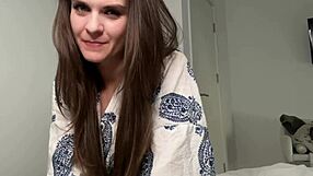 stepson caught his stepmother with milky boobs in her bedroom, close up huge natural tits dirty talk