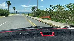 Curvy Black BBW Flashes And Fucks In Car For Gas Money